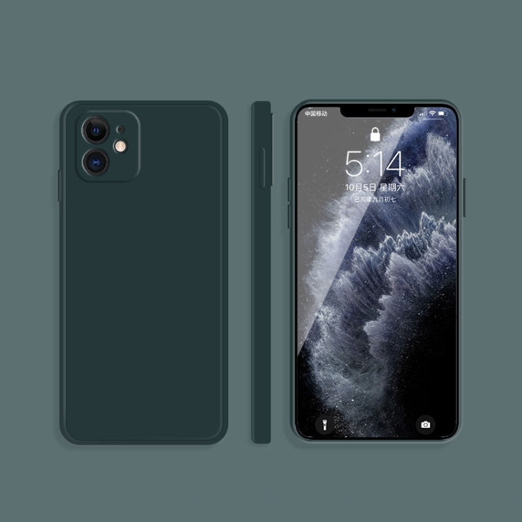 For iPhone 12 Solid Color Imitation Liquid Silicone Straight Edge Dropproof Full Coverage Protective Case