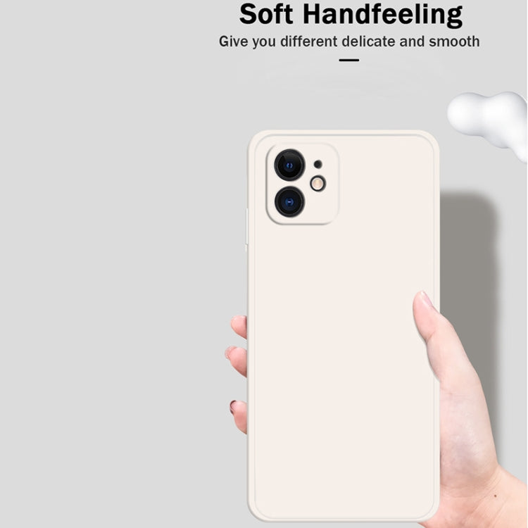For iPhone 12 Solid Color Imitation Liquid Silicone Straight Edge Dropproof Full Coverage Protective Case