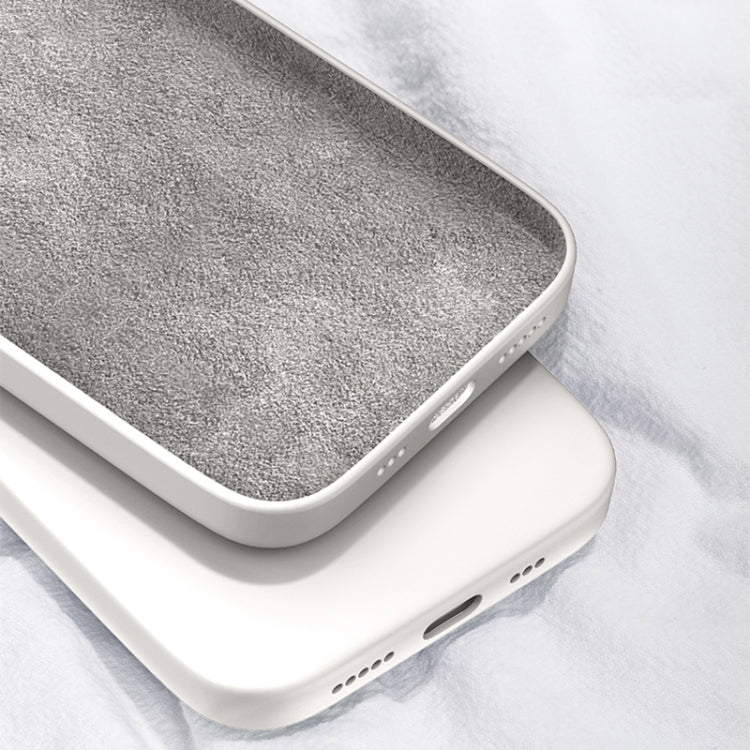 For iPhone 12 Solid Color Imitation Liquid Silicone Straight Edge Dropproof Full Coverage Protective Case
