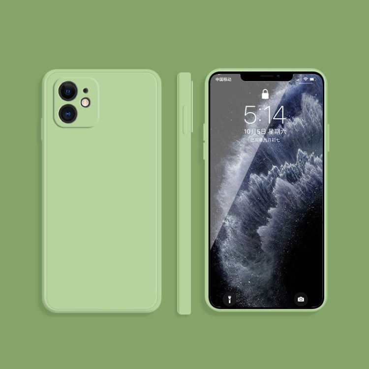 For iPhone 12 Solid Color Imitation Liquid Silicone Straight Edge Dropproof Full Coverage Protective Case