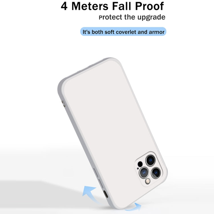 For iPhone 12 Pro Solid Color Imitation Liquid Silicone Straight Edge Dropproof Full Coverage Protective Case
