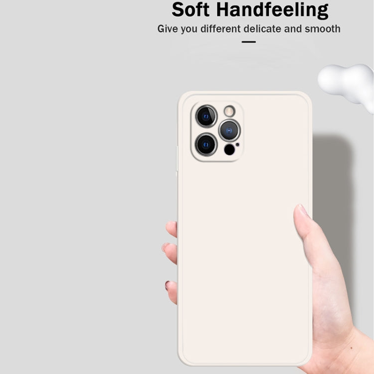 For iPhone 12 Pro Solid Color Imitation Liquid Silicone Straight Edge Dropproof Full Coverage Protective Case