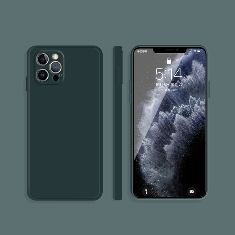 For iPhone 12 Pro Solid Color Imitation Liquid Silicone Straight Edge Dropproof Full Coverage Protective Case