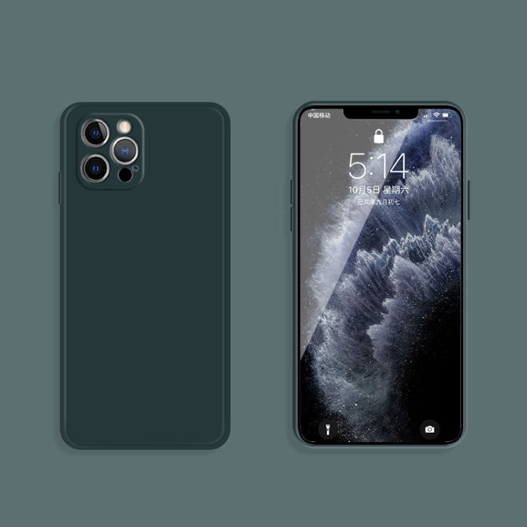 For iPhone 12 Pro Solid Color Imitation Liquid Silicone Straight Edge Dropproof Full Coverage Protective Case