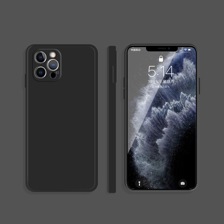 For iPhone 12 Pro Solid Color Imitation Liquid Silicone Straight Edge Dropproof Full Coverage Protective Case