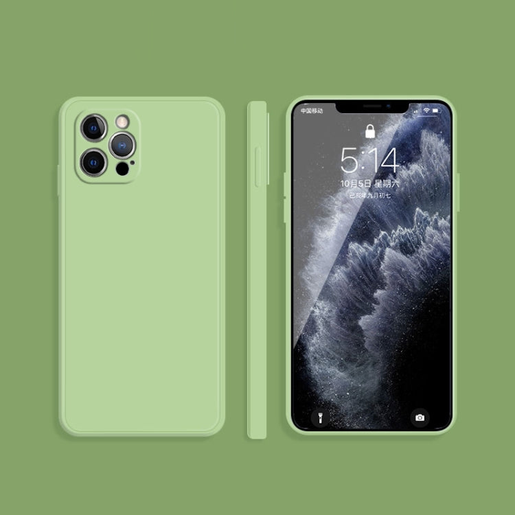 For iPhone 12 Pro Solid Color Imitation Liquid Silicone Straight Edge Dropproof Full Coverage Protective Case