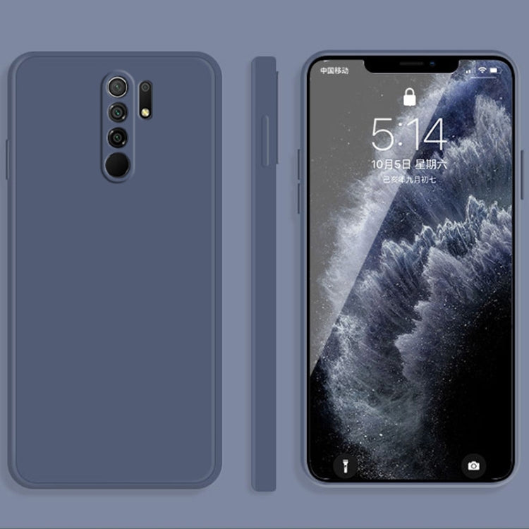For Xiaomi Redmi 9 Solid Color Imitation Liquid Silicone Straight Edge Dropproof Full Coverage Protective Case