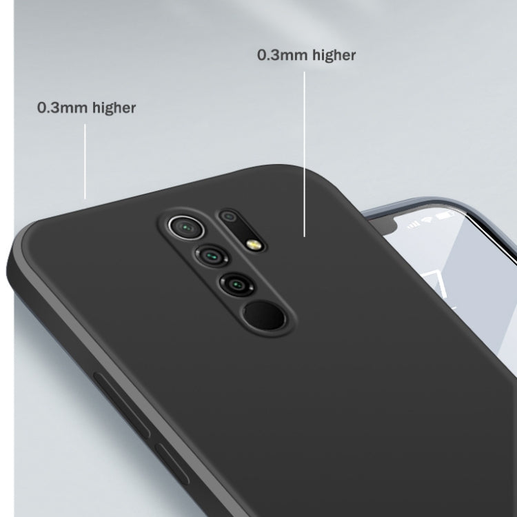 For Xiaomi Redmi 9 Solid Color Imitation Liquid Silicone Straight Edge Dropproof Full Coverage Protective Case
