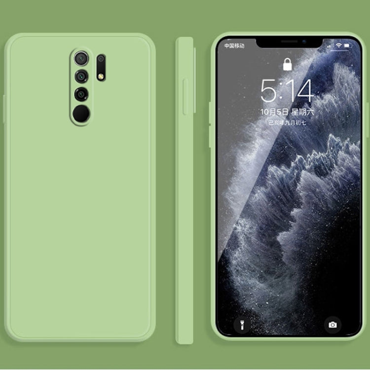 For Xiaomi Redmi 9 Solid Color Imitation Liquid Silicone Straight Edge Dropproof Full Coverage Protective Case