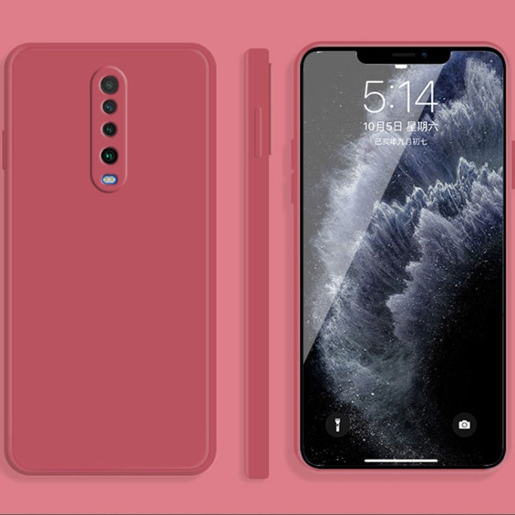For Xiaomi Redmi K30 Solid Color Imitation Liquid Silicone Straight Edge Dropproof Full Coverage Protective Case