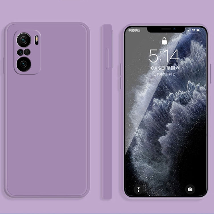 For Xiaomi Redmi K40 Solid Color Imitation Liquid Silicone Straight Edge Dropproof Full Coverage Protective Case