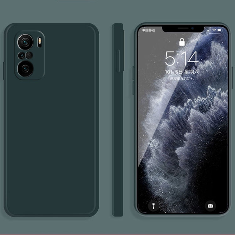 For Xiaomi Redmi K40 Solid Color Imitation Liquid Silicone Straight Edge Dropproof Full Coverage Protective Case