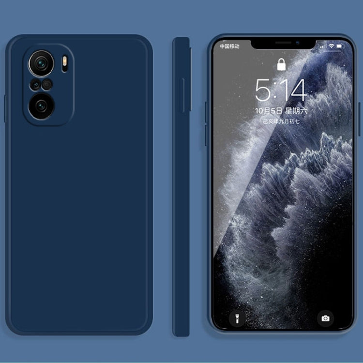 For Xiaomi Redmi K40 Pro Solid Color Imitation Liquid Silicone Straight Edge Dropproof Full Coverage Protective Case