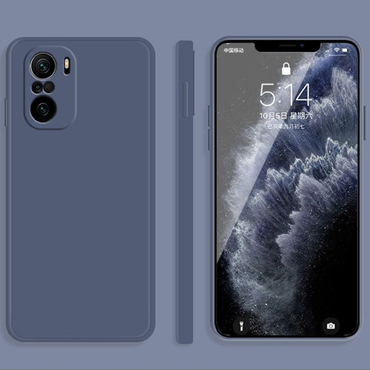 For Xiaomi Redmi K40 Pro Solid Color Imitation Liquid Silicone Straight Edge Dropproof Full Coverage Protective Case