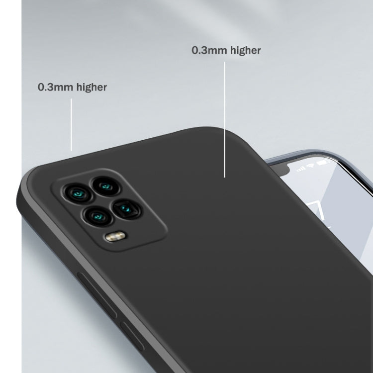 For Xiaomi Mi 10 Youth Solid Color Imitation Liquid Silicone Straight Edge Dropproof Full Coverage Protective Case