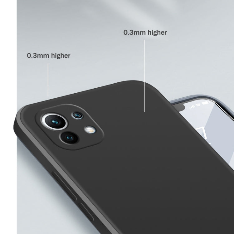 For Xiaomi Mi 11 Solid Color Imitation Liquid Silicone Straight Edge Dropproof Full Coverage Protective Case