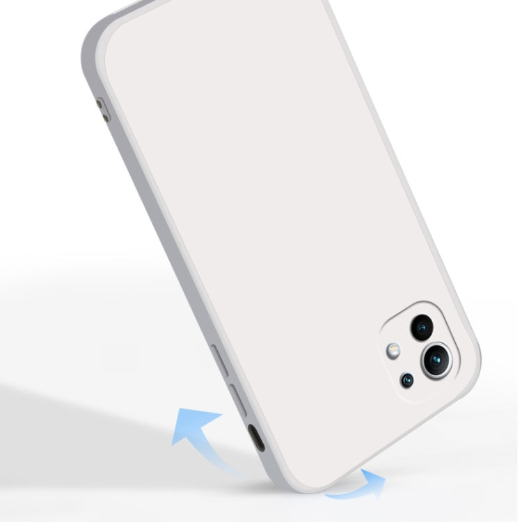 For Xiaomi Mi 11 Solid Color Imitation Liquid Silicone Straight Edge Dropproof Full Coverage Protective Case