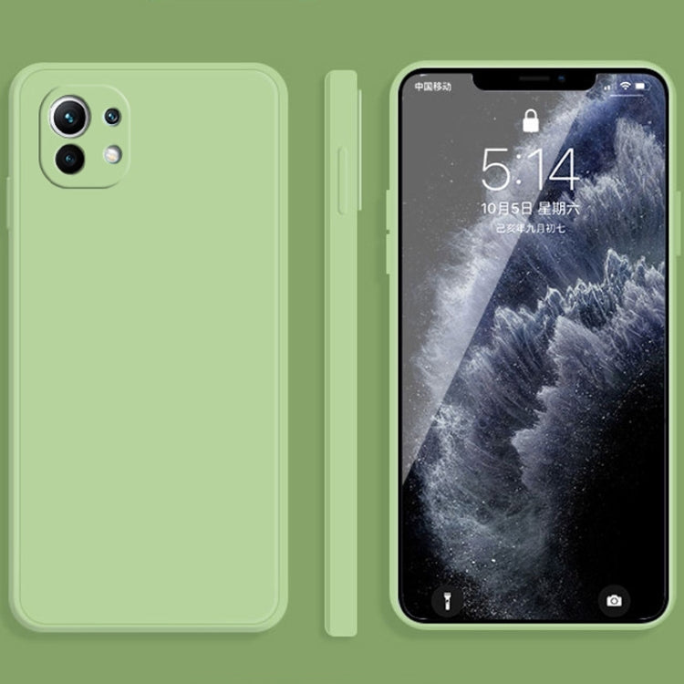 For Xiaomi Mi 11 Solid Color Imitation Liquid Silicone Straight Edge Dropproof Full Coverage Protective Case