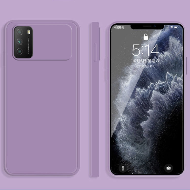 For Xiaomi Poco M3 Solid Color Imitation Liquid Silicone Straight Edge Dropproof Full Coverage Protective Case