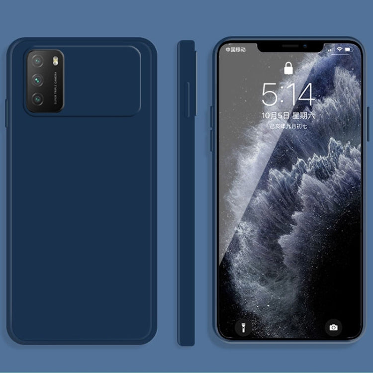 For Xiaomi Poco M3 Solid Color Imitation Liquid Silicone Straight Edge Dropproof Full Coverage Protective Case