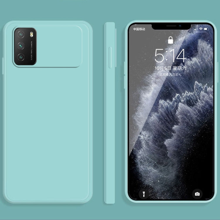 For Xiaomi Poco M3 Solid Color Imitation Liquid Silicone Straight Edge Dropproof Full Coverage Protective Case