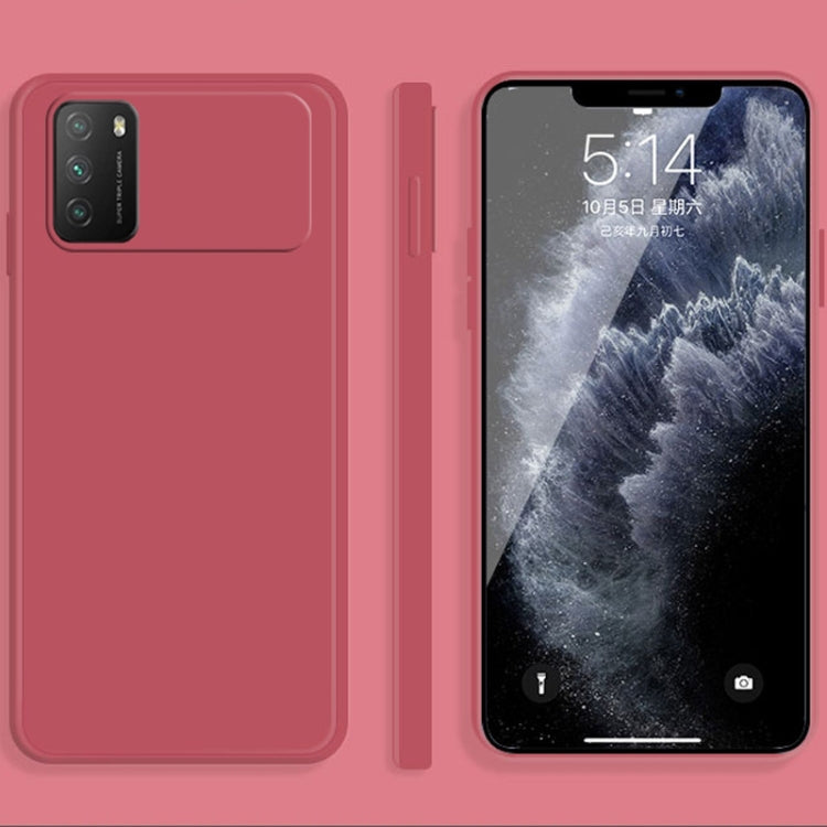 For Xiaomi Poco M3 Solid Color Imitation Liquid Silicone Straight Edge Dropproof Full Coverage Protective Case