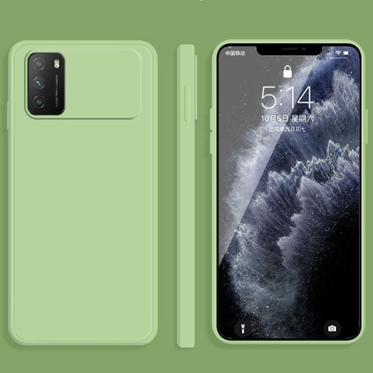 For Xiaomi Poco M3 Solid Color Imitation Liquid Silicone Straight Edge Dropproof Full Coverage Protective Case