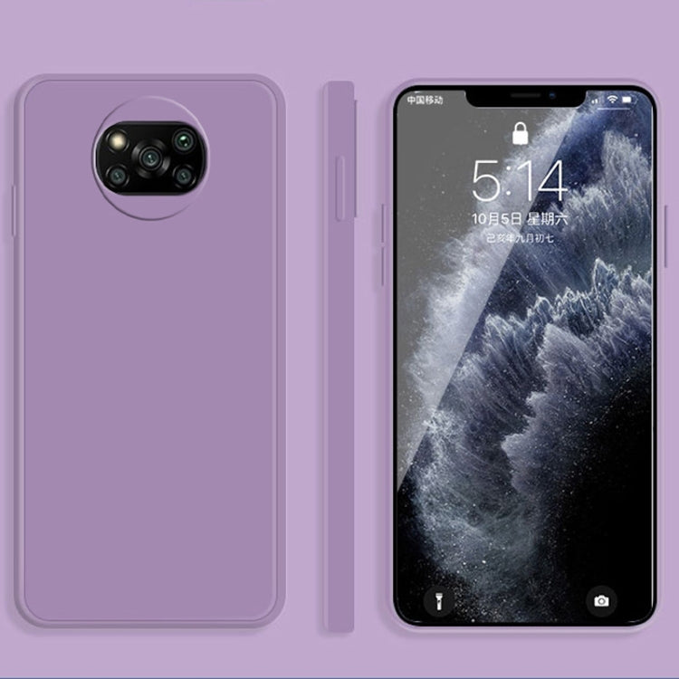 For Xiaomi Poco X3 NFC / Poco X3 Pro Solid Color Imitation Liquid Silicone Straight Edge Dropproof Full Coverage Protective Case