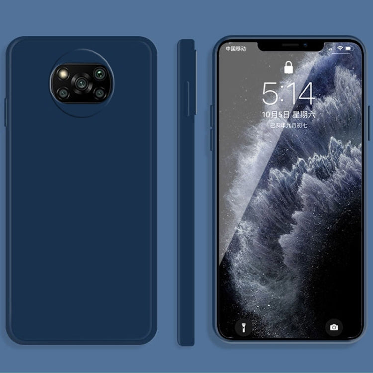 For Xiaomi Poco X3 NFC / Poco X3 Pro Solid Color Imitation Liquid Silicone Straight Edge Dropproof Full Coverage Protective Case