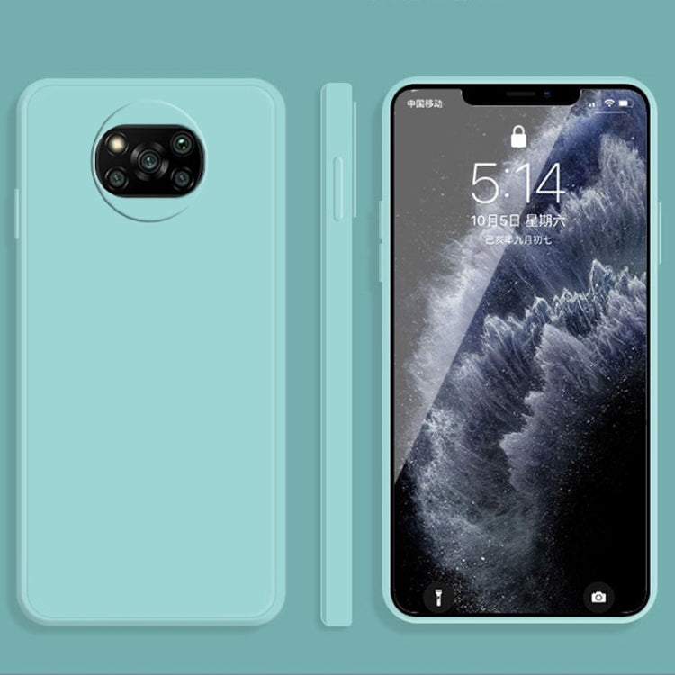 For Xiaomi Poco X3 NFC / Poco X3 Pro Solid Color Imitation Liquid Silicone Straight Edge Dropproof Full Coverage Protective Case