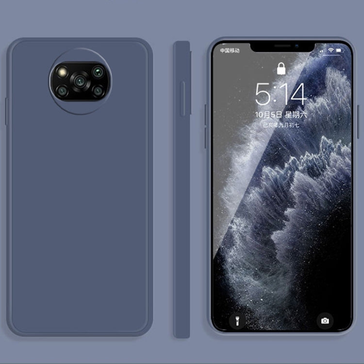 For Xiaomi Poco X3 NFC / Poco X3 Pro Solid Color Imitation Liquid Silicone Straight Edge Dropproof Full Coverage Protective Case