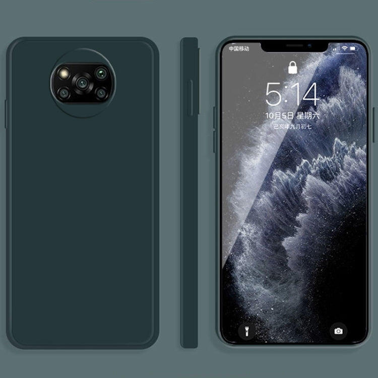 For Xiaomi Poco X3 NFC / Poco X3 Pro Solid Color Imitation Liquid Silicone Straight Edge Dropproof Full Coverage Protective Case