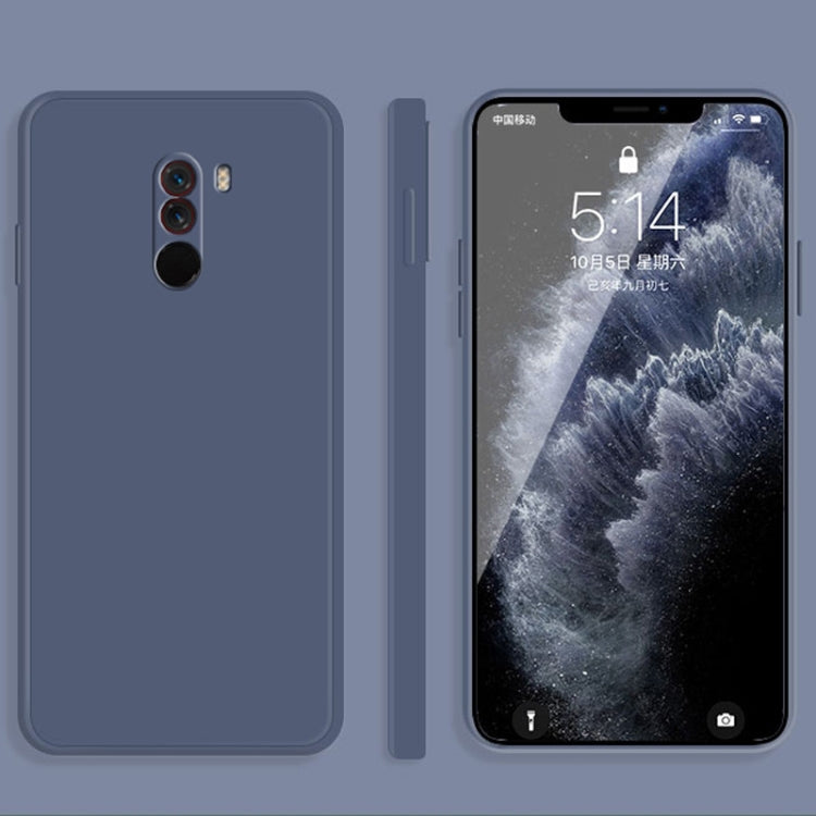 For Xiaomi PocoPhone F1 Solid Color Imitation Liquid Silicone Straight Edge Dropproof Full Coverage Protective Case