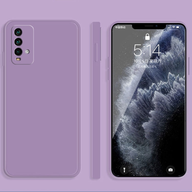 For Xiaomi Redmi Note 9 4G Solid Color Imitation Liquid Silicone Straight Edge Dropproof Full Coverage Protective Case