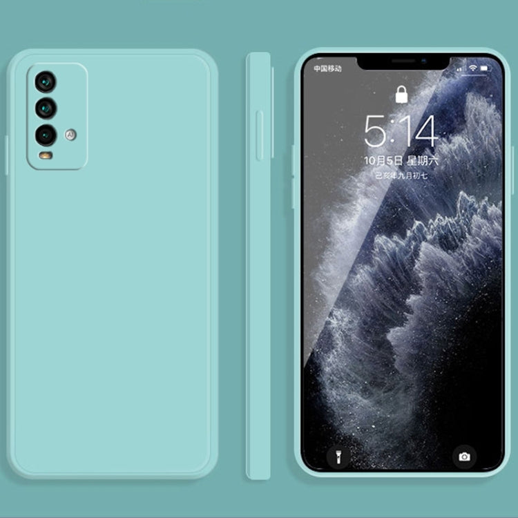 For Xiaomi Redmi Note 9 4G Solid Color Imitation Liquid Silicone Straight Edge Dropproof Full Coverage Protective Case