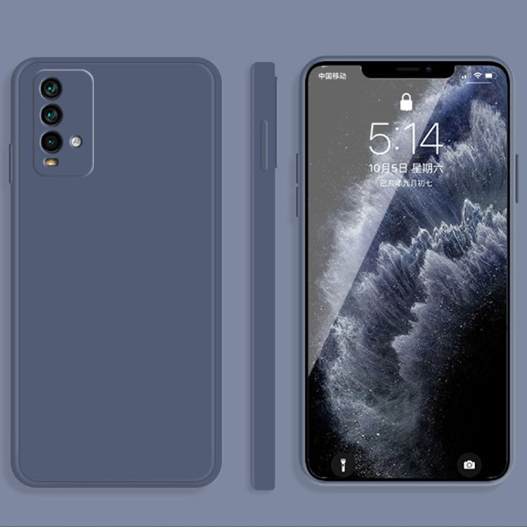 For Xiaomi Redmi Note 9 4G Solid Color Imitation Liquid Silicone Straight Edge Dropproof Full Coverage Protective Case