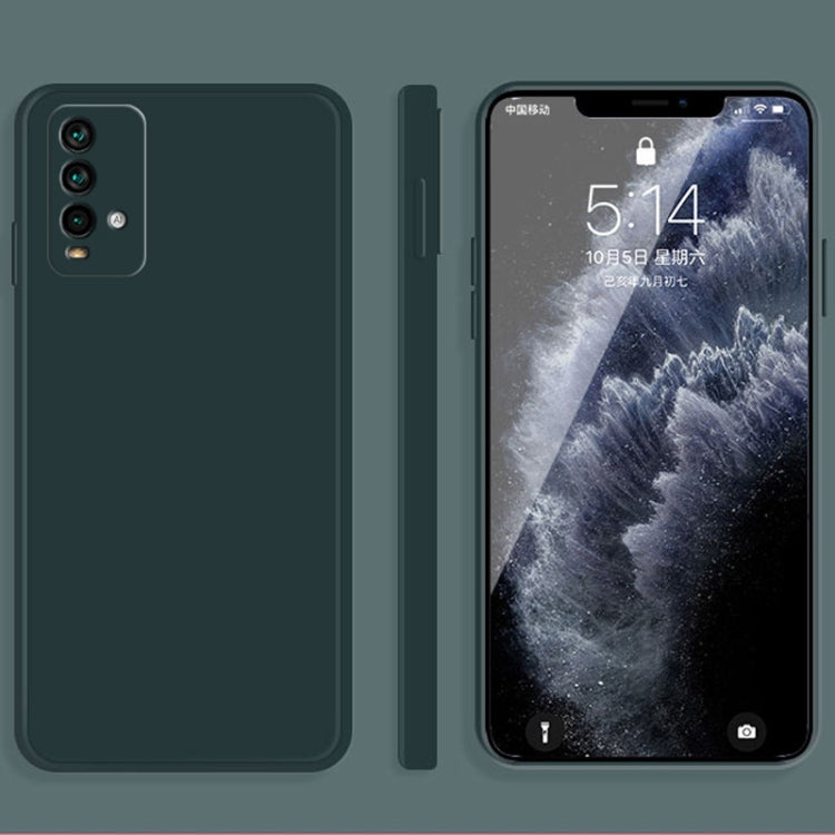 For Xiaomi Redmi Note 9 4G Solid Color Imitation Liquid Silicone Straight Edge Dropproof Full Coverage Protective Case