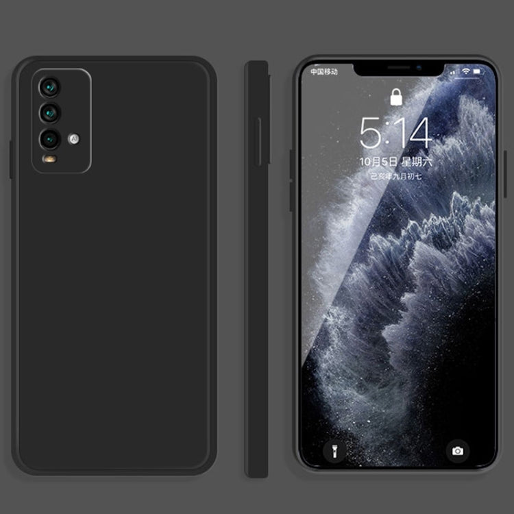 For Xiaomi Redmi Note 9 4G Solid Color Imitation Liquid Silicone Straight Edge Dropproof Full Coverage Protective Case