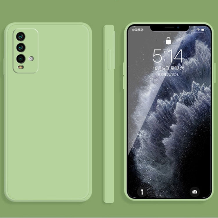 For Xiaomi Redmi Note 9 4G Solid Color Imitation Liquid Silicone Straight Edge Dropproof Full Coverage Protective Case