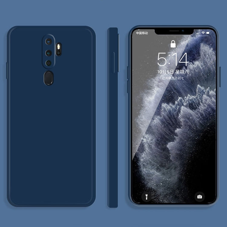 For OPPO A11 / A11X Solid Color Imitation Liquid Silicone Straight Edge Dropproof Full Coverage Protective Case