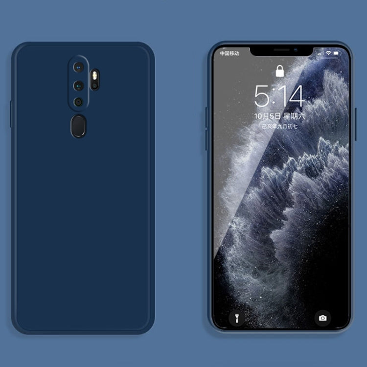 For OPPO A11 / A11X Solid Color Imitation Liquid Silicone Straight Edge Dropproof Full Coverage Protective Case