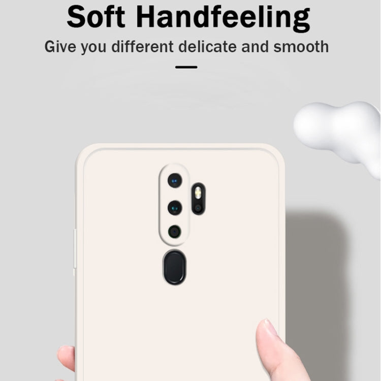 For OPPO A11 / A11X Solid Color Imitation Liquid Silicone Straight Edge Dropproof Full Coverage Protective Case
