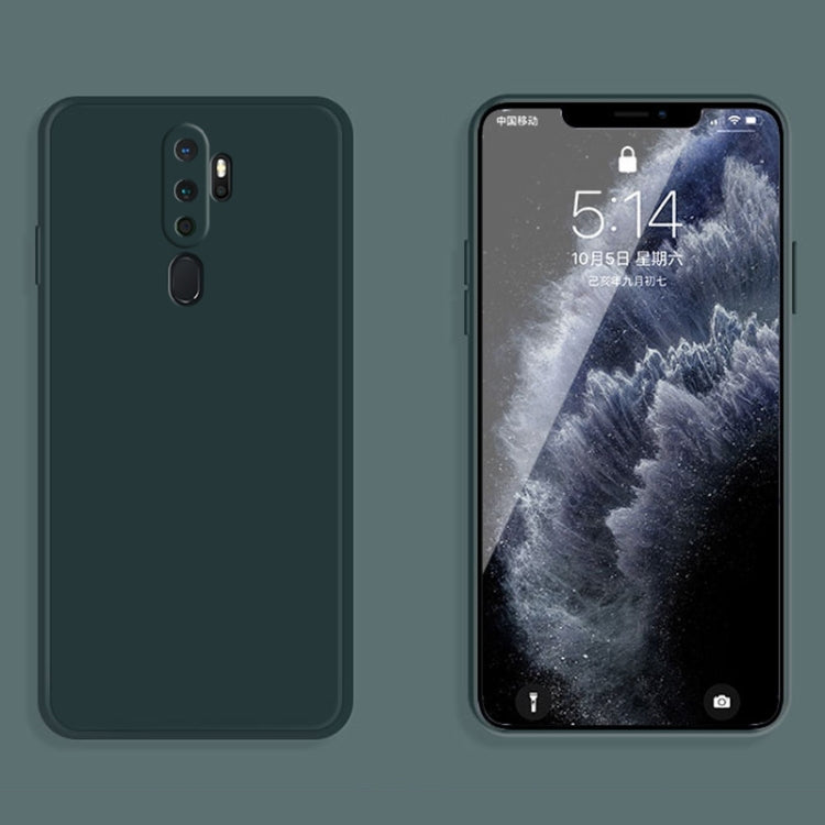 For OPPO A11 / A11X Solid Color Imitation Liquid Silicone Straight Edge Dropproof Full Coverage Protective Case