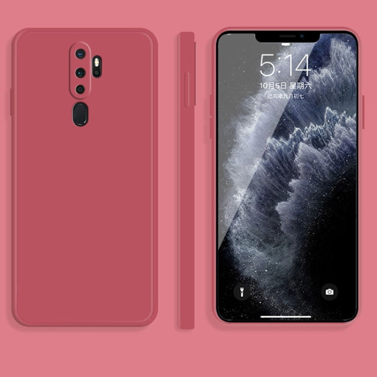 For OPPO A11 / A11X Solid Color Imitation Liquid Silicone Straight Edge Dropproof Full Coverage Protective Case