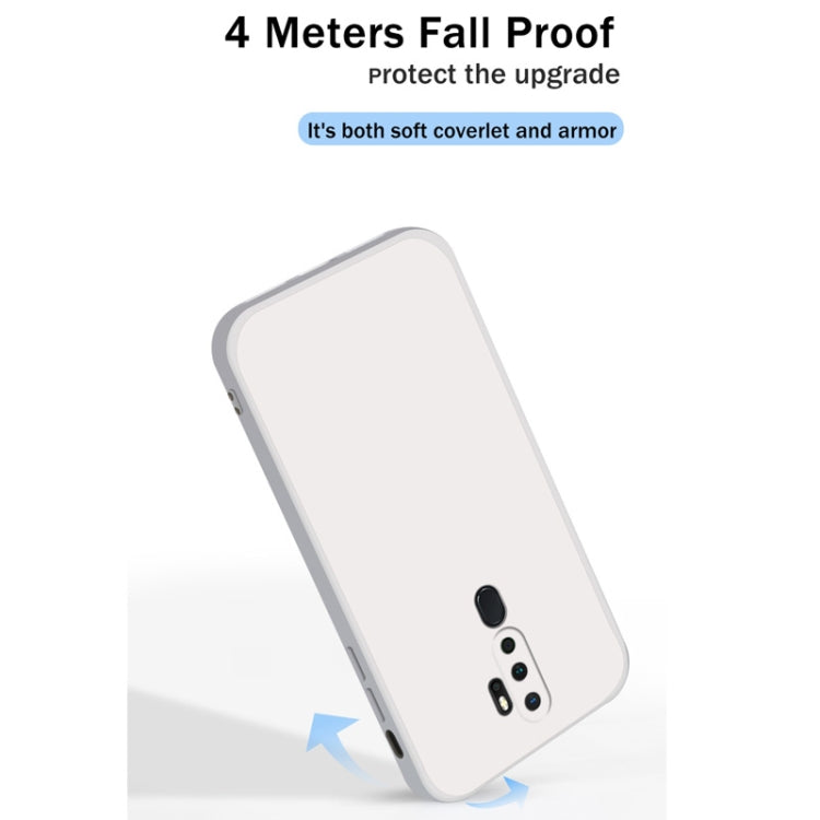 For OPPO A11 / A11X Solid Color Imitation Liquid Silicone Straight Edge Dropproof Full Coverage Protective Case