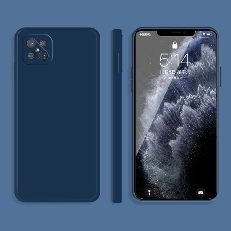 For OPPO A92s Solid Color Imitation Liquid Silicone Straight Edge Dropproof Full Coverage Protective Case