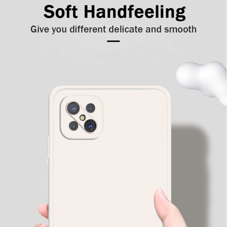 For OPPO A92s Solid Color Imitation Liquid Silicone Straight Edge Dropproof Full Coverage Protective Case