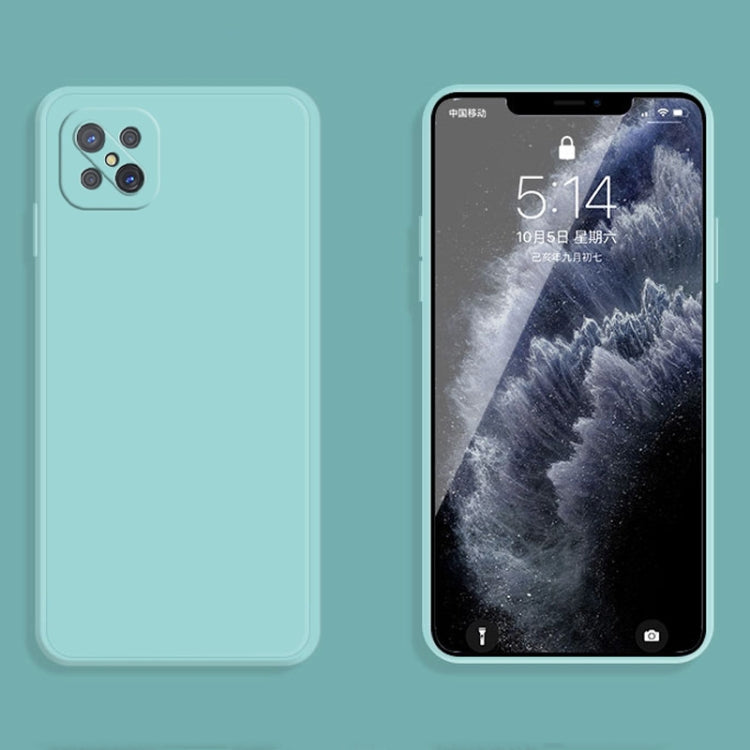 For OPPO A92s Solid Color Imitation Liquid Silicone Straight Edge Dropproof Full Coverage Protective Case