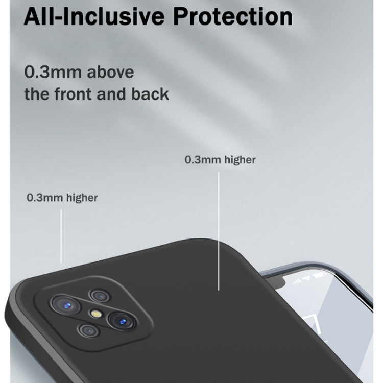 For OPPO A92s Solid Color Imitation Liquid Silicone Straight Edge Dropproof Full Coverage Protective Case
