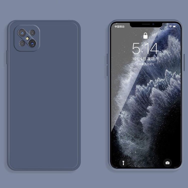 For OPPO A92s Solid Color Imitation Liquid Silicone Straight Edge Dropproof Full Coverage Protective Case